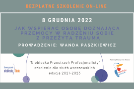 szkolenie online dla osób pracujących w obszarze przeciwdziałania przemocy